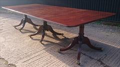 1810 Three Pedestal Antique Dining Table 48w 28½h 25¼ each end 20¾ and 21½ leaves 26¼ centre _16.JPG